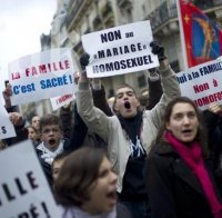 Над 70 задържани на протеста срещу гей браковете в Париж 