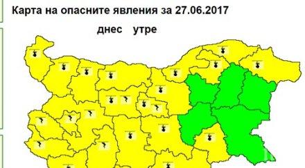 жълт код горещо време области пука дърво камък