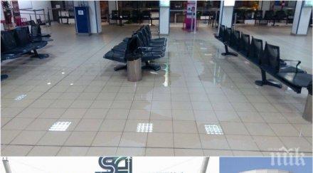 извънредно пик скандал ремонт 300 бона летище софия снощната буря нахлу пълна сила терминал салонът подгизна снимки