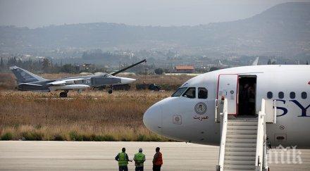 асад инспектира базата хмеймим обследва наличното оръжие