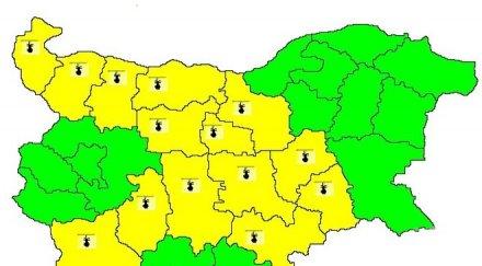 опасно горещо жълт код високи температури сила области страната