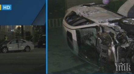 ужас джип проби тухлена стена падна басейн пълен деца пострадали