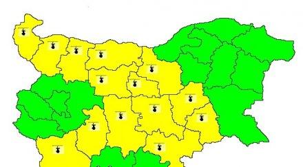 жълт код опасни температури области сряда