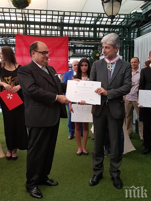 Министър Нено Димов получи малтийски орден