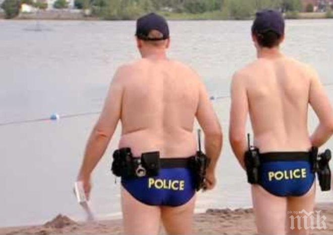ГОЛО ОРЪЖИЕ! Полицаи по бански дебнат на плажа 