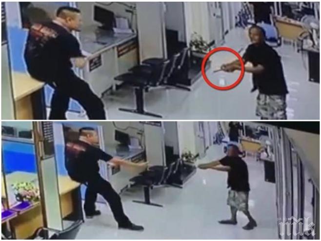 УДИВИТЕЛНА ИСТОРИЯ! Отчаян мъж влетя с нож в полицейско управление, но това, което направи този офицер, изуми целия свят (ВИДЕО)