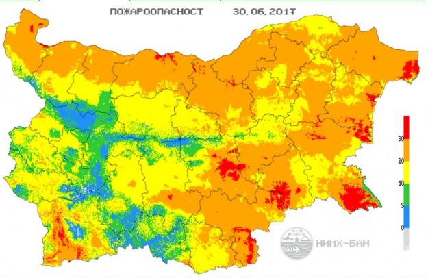 ВНИМАНИЕ! В тези 10 области има екстремален риск за пожари в петък