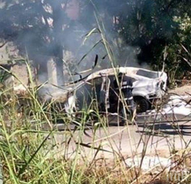 ИНЦИДЕНТ! Кола изгоря във Варна! Пожарникари са овладели огъня