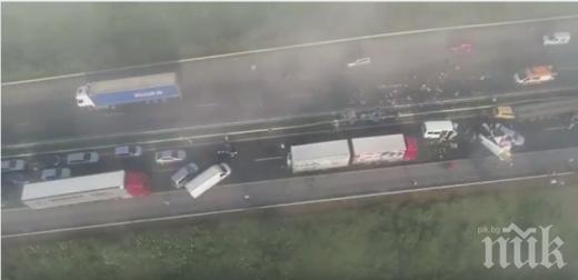 ОТ ПОСЛЕДНИТЕ МИНУТИ! 15 души са пострадали при верижните катастрофи на магистрала Тракия