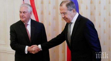 държавният секретар сащ рекс тилърсън срещне сергей лавров