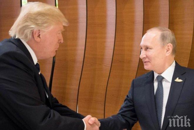СВЕТЪТ НАСТРЪХНА! Тръмп поздрави Путин с масонски жест! (ВИДЕО)