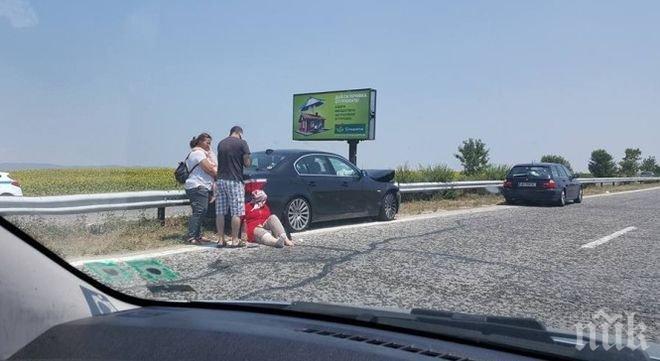 Инцидент! Верижна катастрофа на магистрала „Тракия“, има пострадали