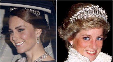 принцеса кейт блесна тиарата лейди даяна прием бъкингамския дворец снимки