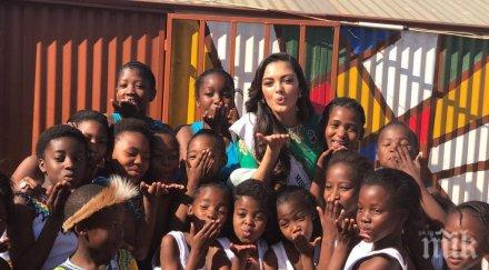 жесток гняв интернет полудя мис южна африка използвала ръкавици среща деца болни спин видео снимки