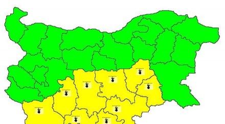 опасно жълт код високи температури обявен области страната