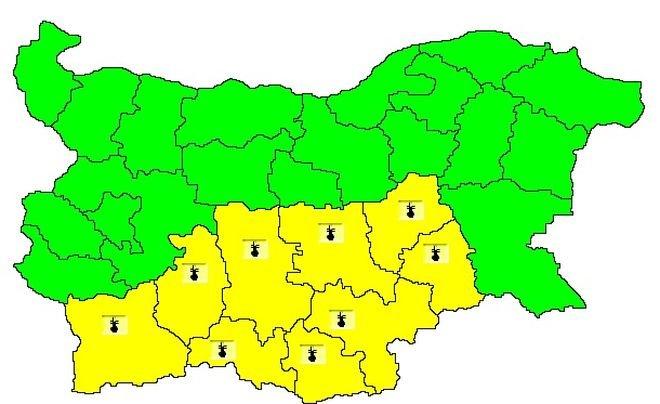 Опасно! Жълт код за високи температури е обявен за 9 области в страната за днес