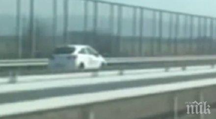 шофьорка лети бясна скорост насрещното магистралата