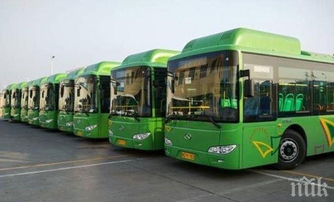 Представят новите еко автобуси, които тръгват по линиите на градския транспорт в София