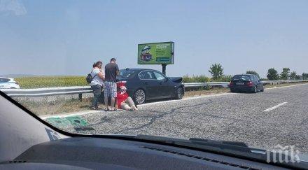 страшно меле магистрала тракия четирима пострадаха сблъсък коли