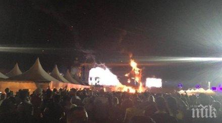 000 души евакуирани заради пожар сцената музикален фестивал барселона видео