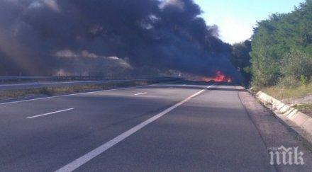 първо пик тир пламна село студена мая манолова заклещена тапата магистрала струма снимка