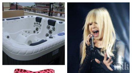 кокетка лили инсталира джакузи терасата къпе розов бански 850 евро