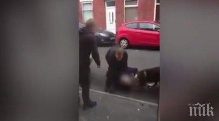 екшън заподозрян захапа полицейско куче арест видео