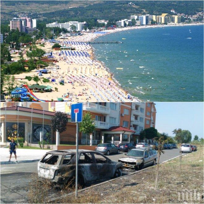 ИЗВЪНРЕДНО! Кола се взриви в Слънчев бряг (СНИМКИ)