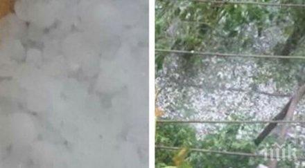 извънредно пик градушка големината лешник помля монтанско снимки