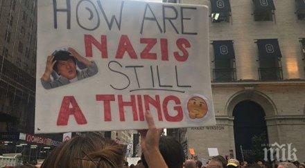 стотици протестиращи очакват пристигането доналд тръмп йорк