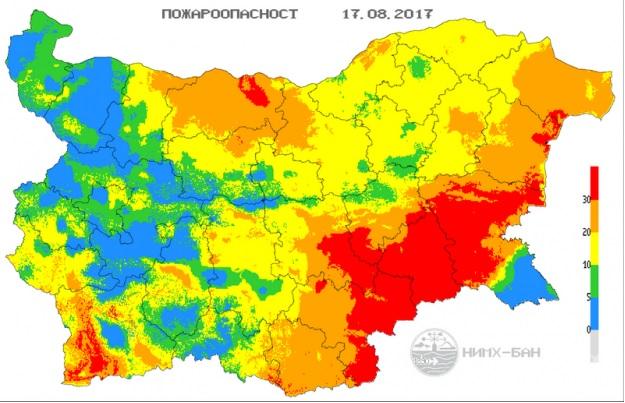 В тези 9 области опасността от пожари е много голяма