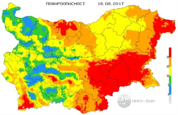 ПОВИШЕНА ОПАСНОСТ! В 12 области е има голям риск да пламнат големи пожари