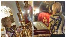 САМО В ПИК И "РЕТРО"! Мая Манолова всяка сутрин се моли в църква заради рака (ПАПАРАШКИ СНИМКИ)