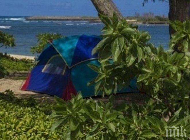 НЯМА ПРОШКА! Арестуваха трима българи в Гърция, опънали палатката си на Халкидики