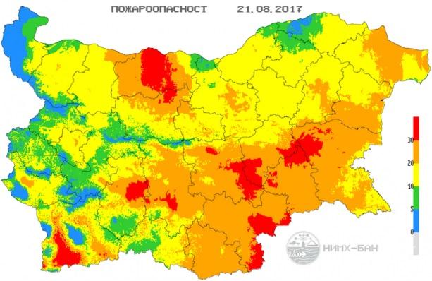 ВНИМАНИЕ! Екстремален индекс за пожари, 11 области са заплашени