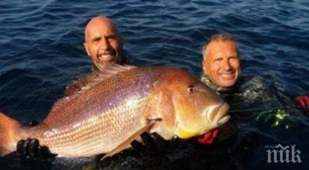 гръцки рибар хвана голямата ципура света