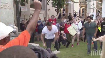 масови протести избухнаха щата северна каролина заради статуя конфедерацията