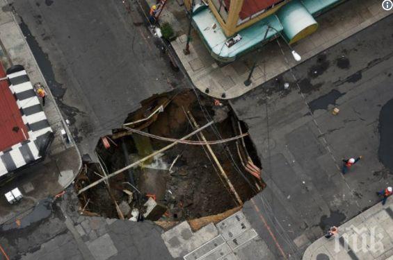 7-метрова дупка зейна в центъра на Мексико сити 