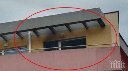 пожар търговски център бургас охраната съседен магазин гаси пламъците снимки