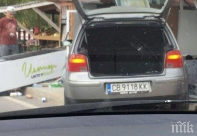 Автокаскада край къмпинг „Каваци“! Кола се вряза в павилион за закуски (СНИМКИ) 