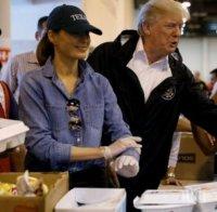 Тръмп и Мелания хранят бедни в Хюстън