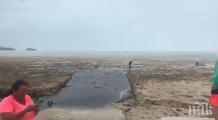 апокалиптично ирма изсмука водата плажовете бахамите