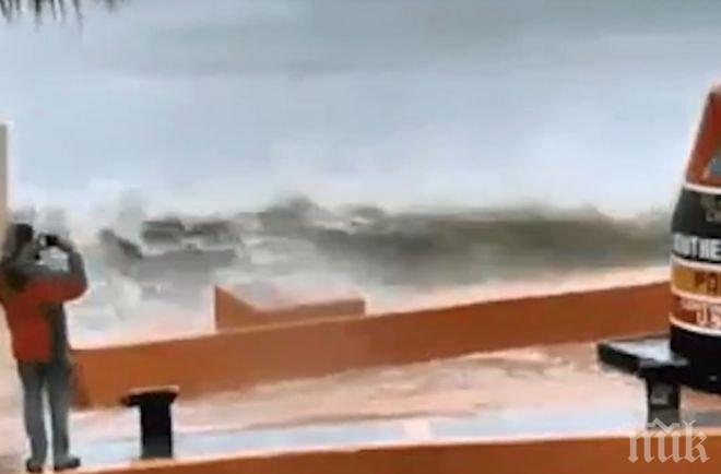 Ирма помете от брега жител на Флорида, снимащ стихията (ВИДЕО)