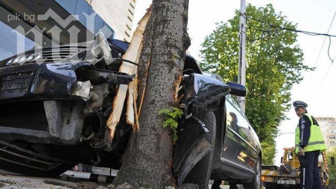 Шофьор потроши Аудито си в Хасково (Снимка)