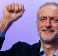 Подкрепа! Привържениците на Лейбъристката партия във Великобритания афишират доверие към Джереми Корбин