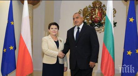 борисов посрещна полския премиер министерски съвет обсъждат снимки