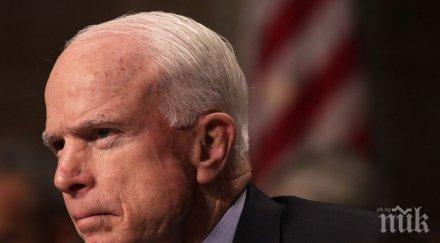 лоши новини сенатор маккейн ракът мозъка убива