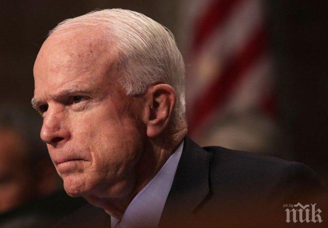 Лоши новини за сенатор Маккейн! Ракът на мозъка го убива