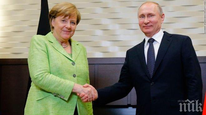 ЧЕСТИТКА! Путин поздрави Меркел за победата 