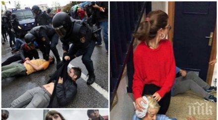 демокрация испански шок кървава равносметка референдума каталуния снимки